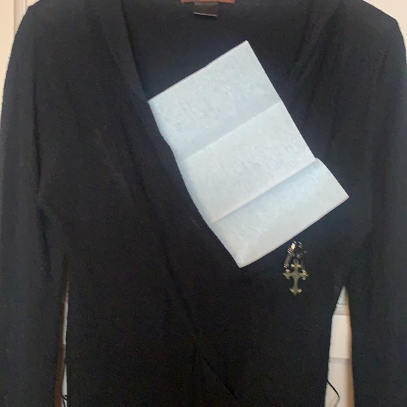 SEXY PLANET FUNK BLACK SWEATER DRESS HOODIE 3 GOTHIC CROSSES SZ S EMU LOLITA - Picture 5 of 13